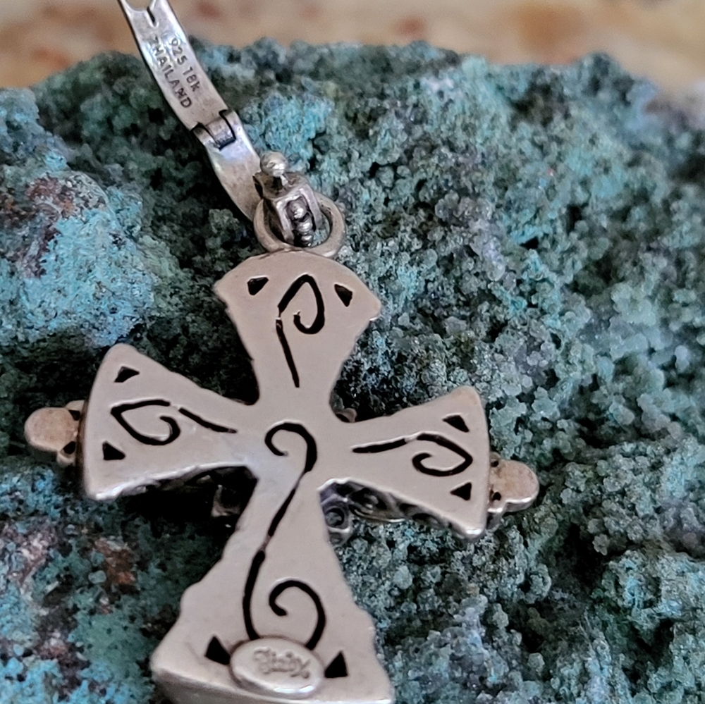 Barbara Bixby sterling silver and 18k gold cross pendant - Picture 3 of 6